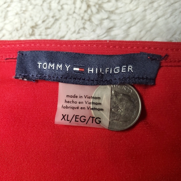 Women's Tommy Hilfiger Size XL Tank Top  Red Activewear Blue Strip Nautical - Picture 2 of 7